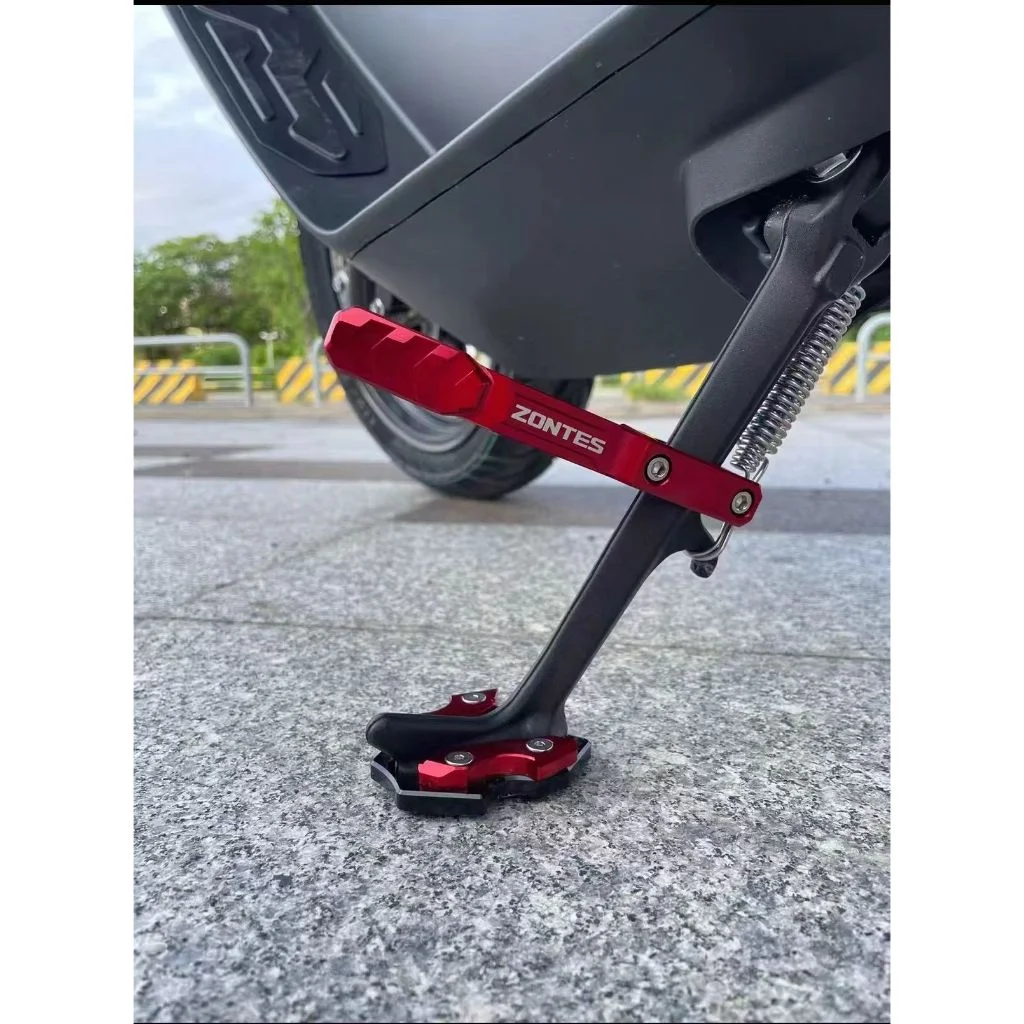 For Zontes 150X 150v 175v 2026 Side Stand Enlarger Pad CNC Aluminum Kickstand Extension Foot Support Base Motorcycle Accessories