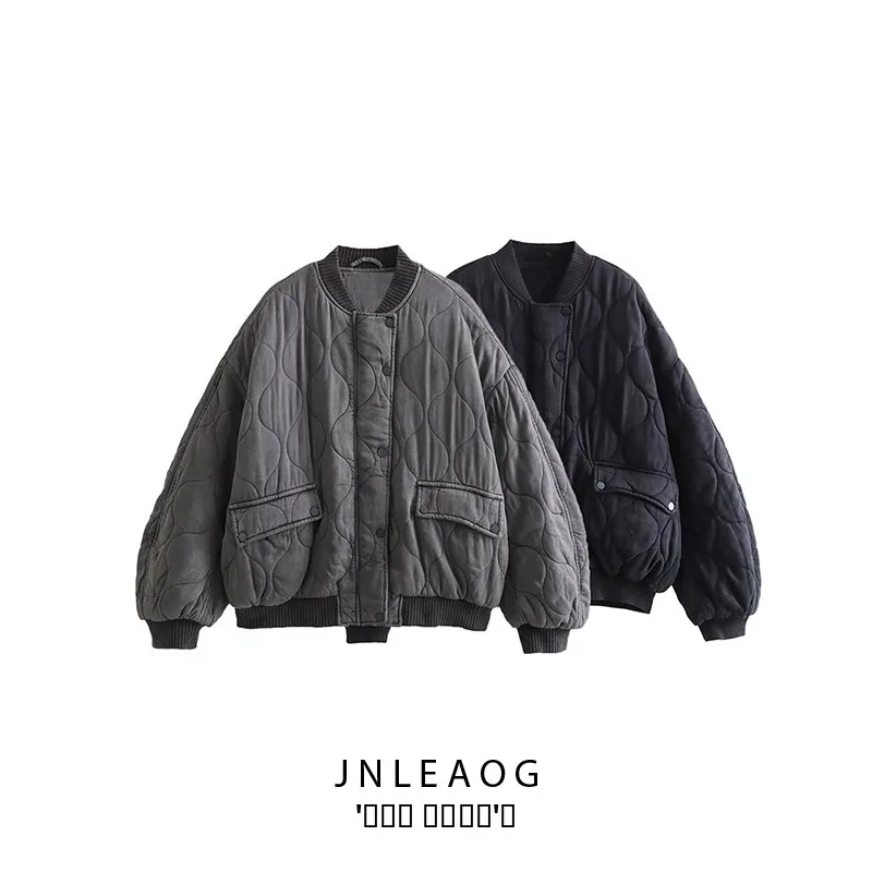 

JNLEAOG повседневное модное свободное женское хлопковое пальто-пилот Jaet oulder Width Street Sle Long Sve Regular Length