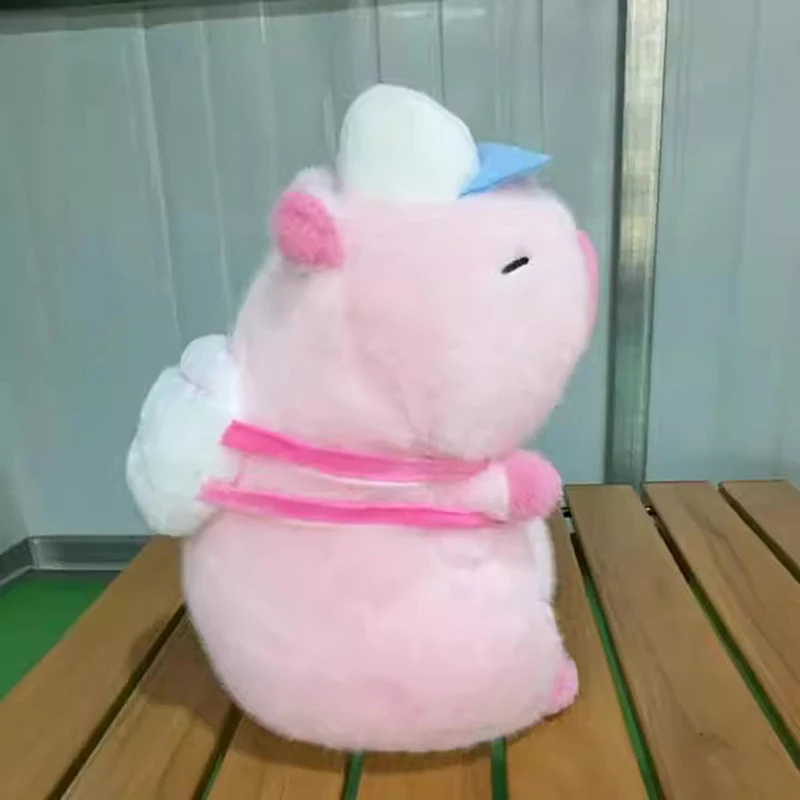 

1pcs 25cm Cute Fluffy Pink Capybara Plush Toys Kawaii Baseball Backpack Stuffed Dolls Animals Kids Birthday Gift Home Decor