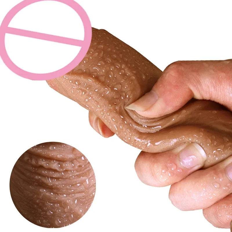 Enorme Realista Silicone Dildo para Mulheres, Penis Dong, Ventosa, Masturbação, Lésbicas, Brinquedos Sexuais Anal, Adultos 18 +, 7/8\