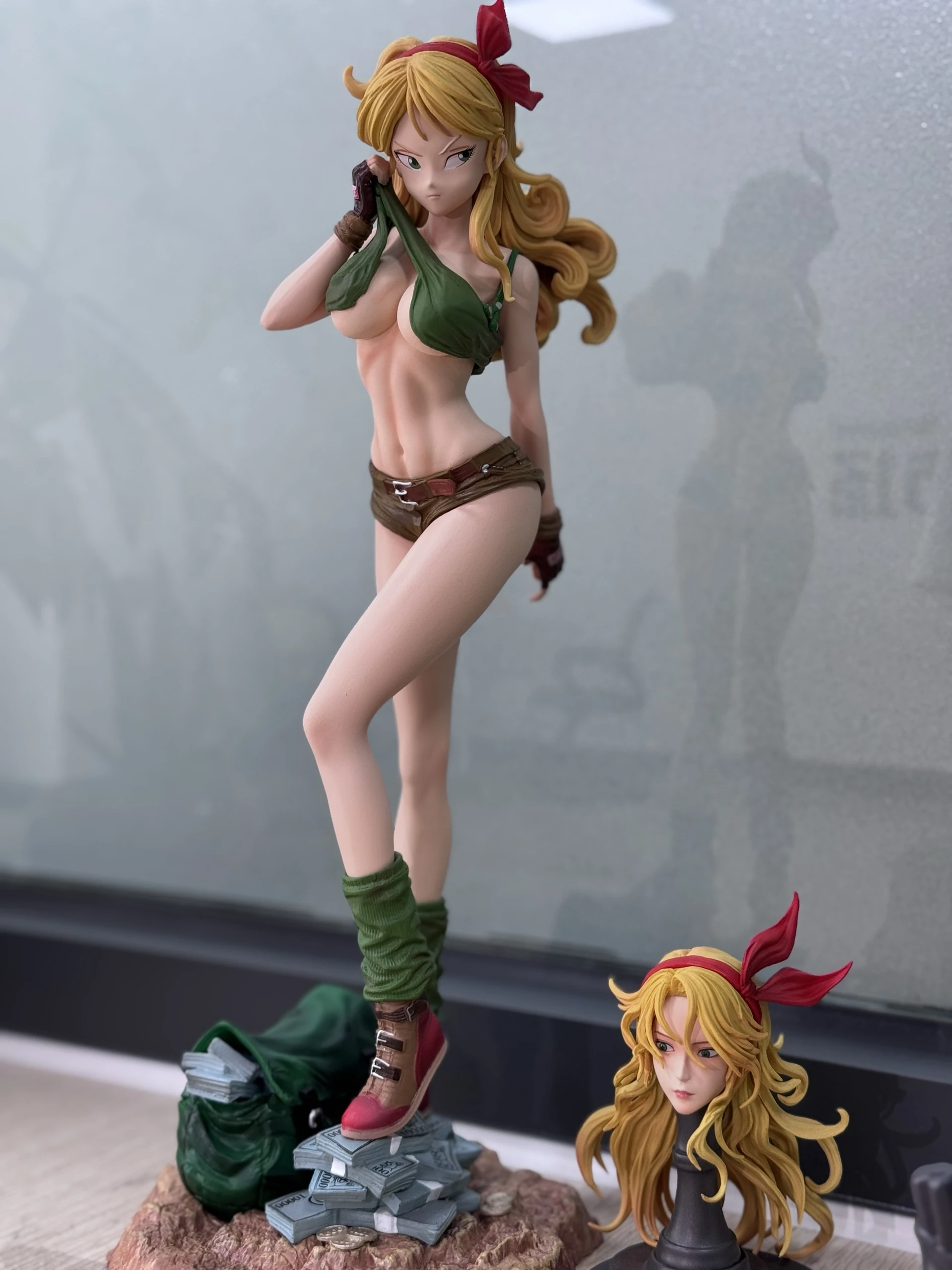 

33cm Gk Charm Series Lunch Dragon Ball Three Head Interchangeable Beautiful Girl Pvc Model Statue Decoration Garage Kit Kid Gift