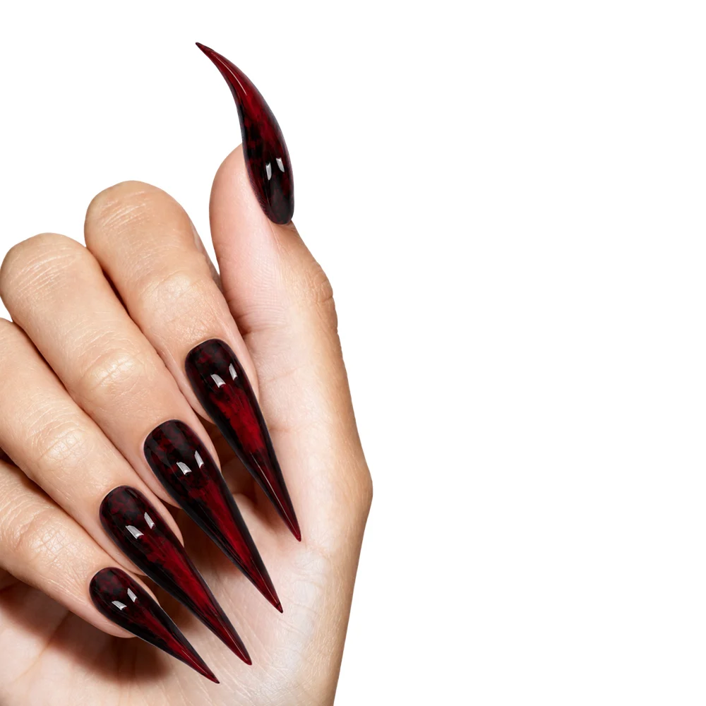 Obsession Nikki Art Nails Women Handmade Press on False Nails Wearable Nail Art Tips Halloween Cosplay Costume Accessories - view 2