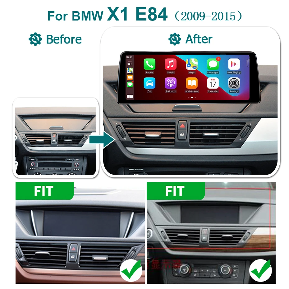 12.5” Multimedia Screen Wireless Carplay Android 15 Car Accessoriy Radio For BMW X1 E84 2009-2015 CIC iDrive Bluetooth Autoradio Stereo Navigation Head Unit GPS 4G BT 2 DIN