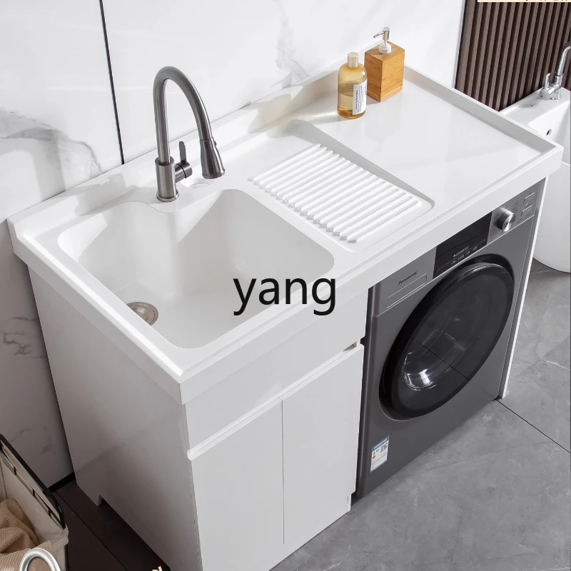 

YHM laundry pool with rubbing board quartz laundry slot balcony cabinet