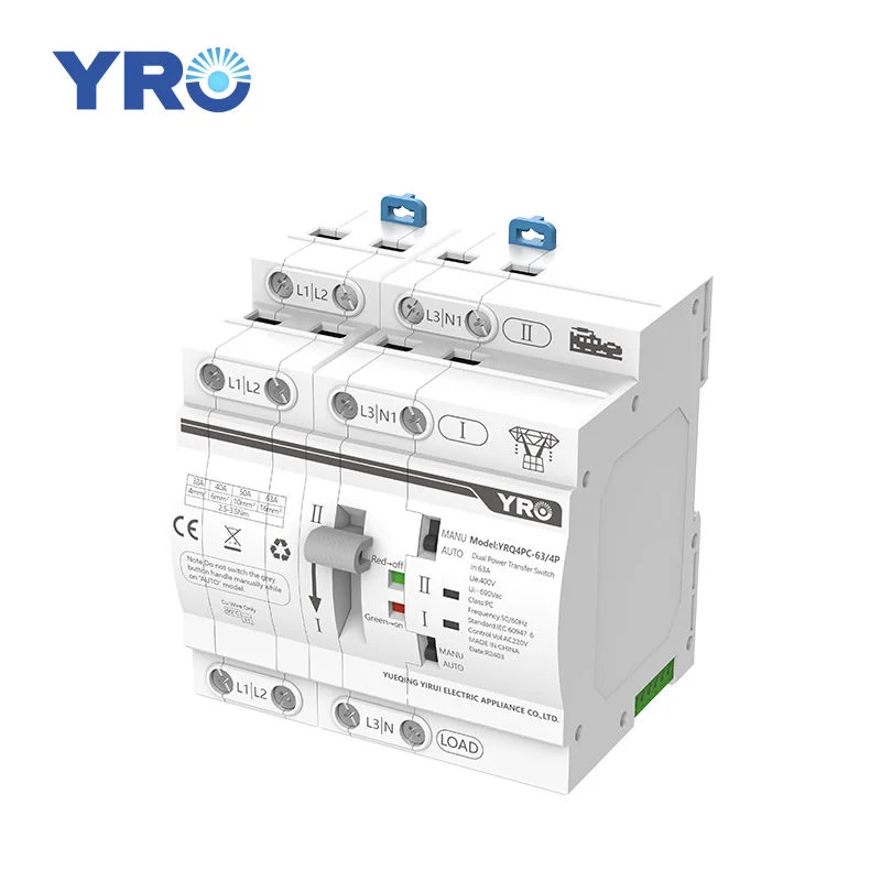 Imagem -04 - Interruptor de Transferência Automática Yro-dual Power Interruptores Seletores Elétricos Alimentação Ininterrupta Trilho Din 2p 4p Ats 63a