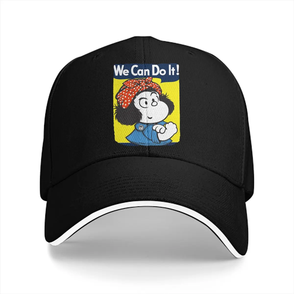 Mafalda Quino Comics Manga Girl Multicolor Hat Peaked Women's Cap We Can Do It Personalized Visor Protection Hats