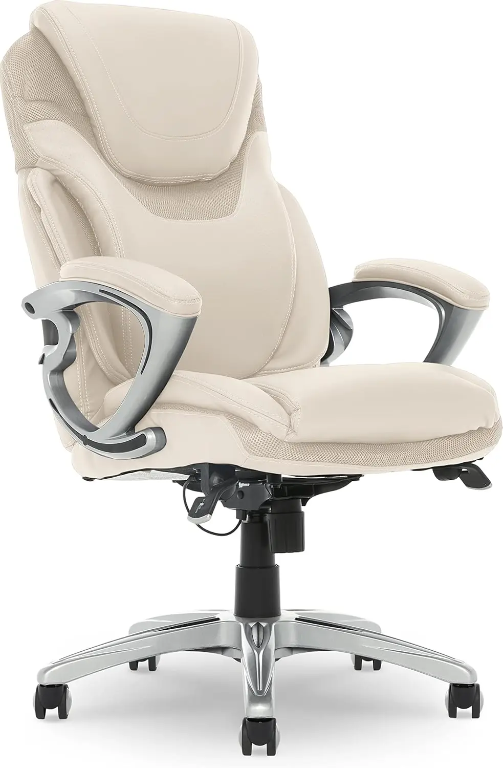 

Office Chair Ergonomic Computer DeskChair with Patented AIR Lumbar Technology Comfortable Layered Body Pillows Cream White