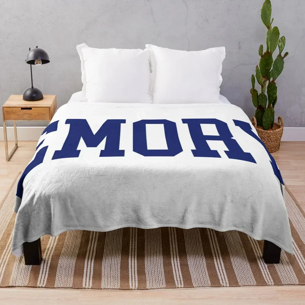 

emory - emory university college font curved Throw Blanket Winter beds Flannel Fabric Hairy Thin Blankets