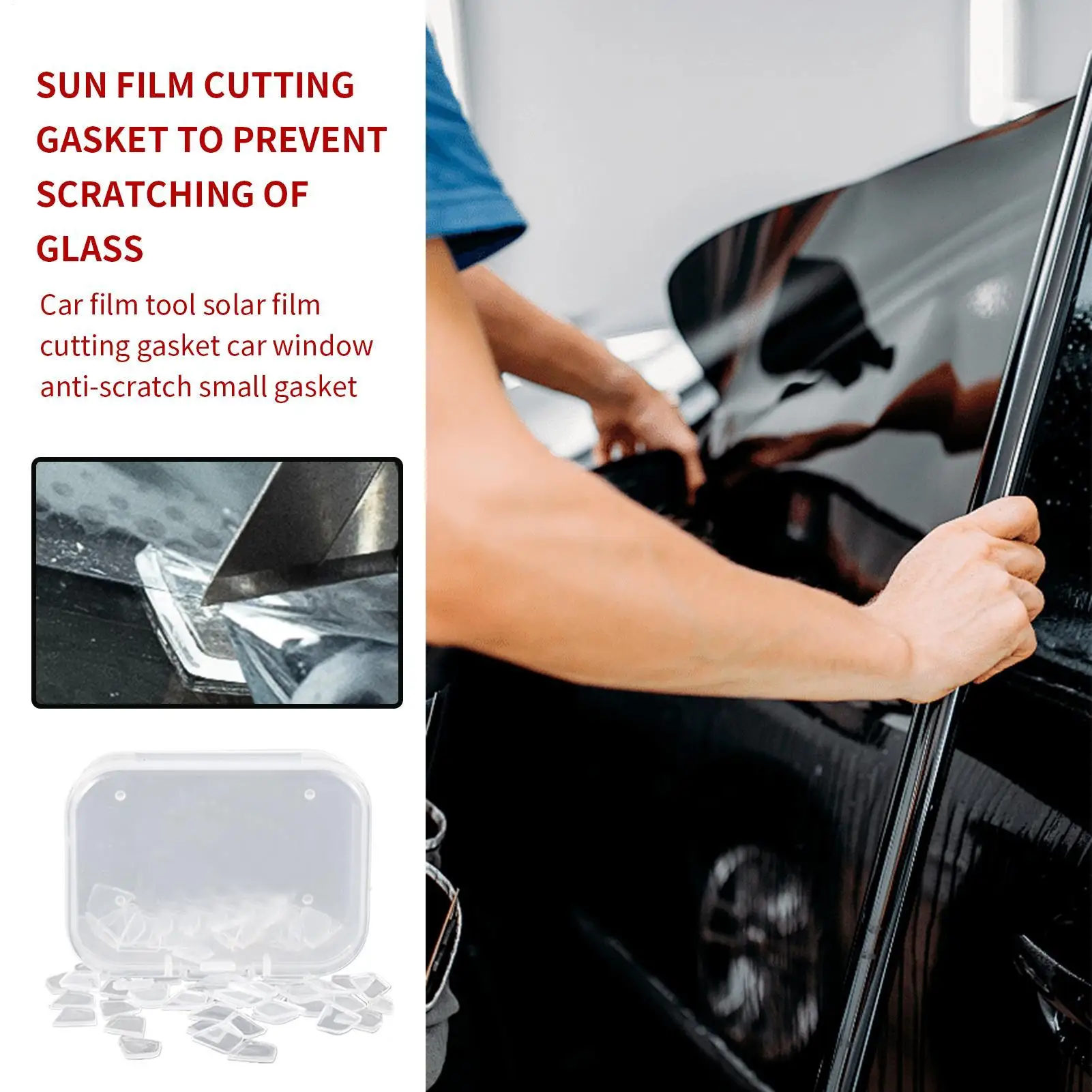 

Car Film Cutting Gasket Small 60 Pieces Vehicle Wrap Tools Transparent Scratch Protection Pads For Windshield Door Vehicles Home