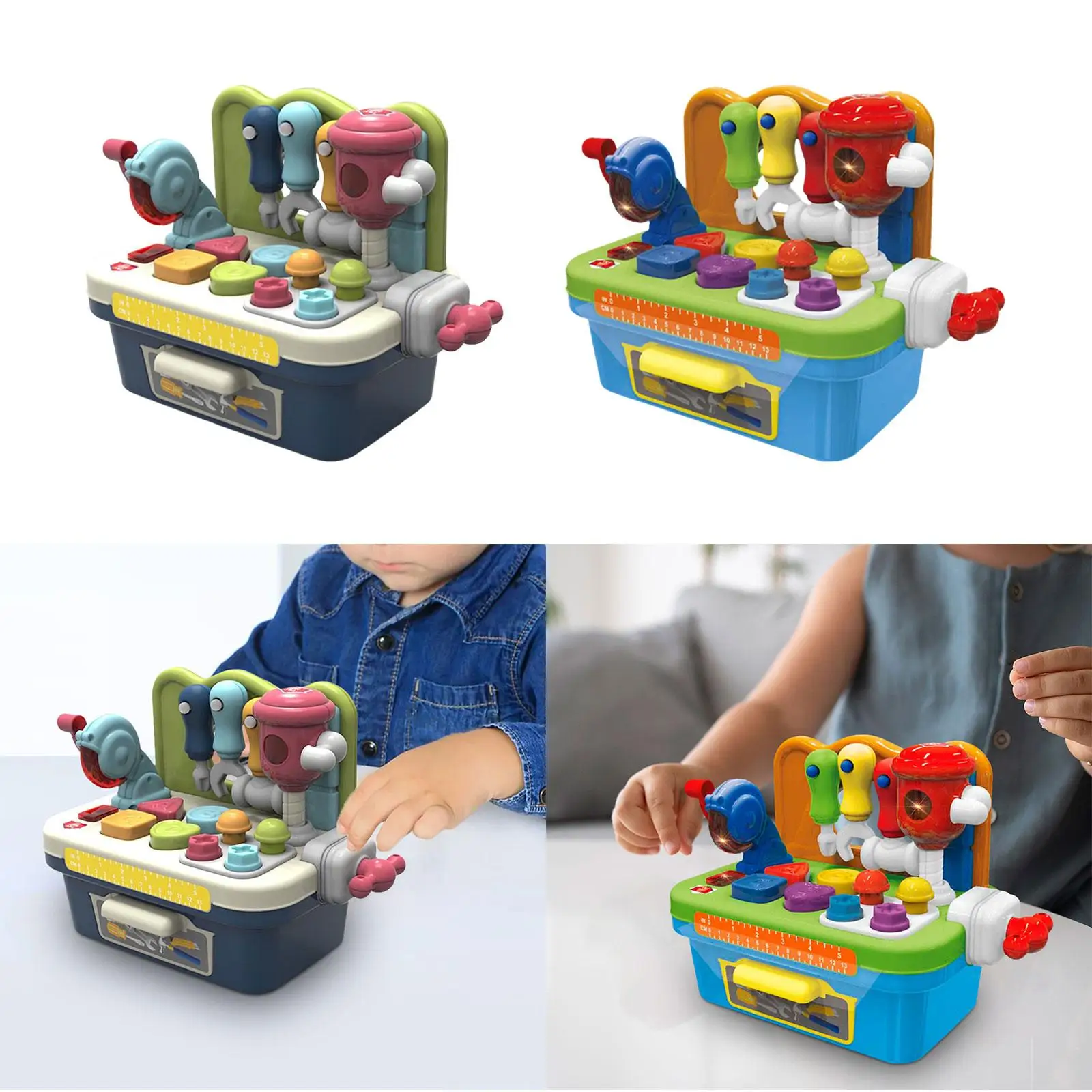 เด็ก Workbench ของเล่นดนตรีการเรียนรู้ Workbench ของเล่น Creative Interactive เครื่องมือ Bench ของเล่นสําหรับเด็กเด็กทารกเด็กหญิงของขวัญวันเกิด