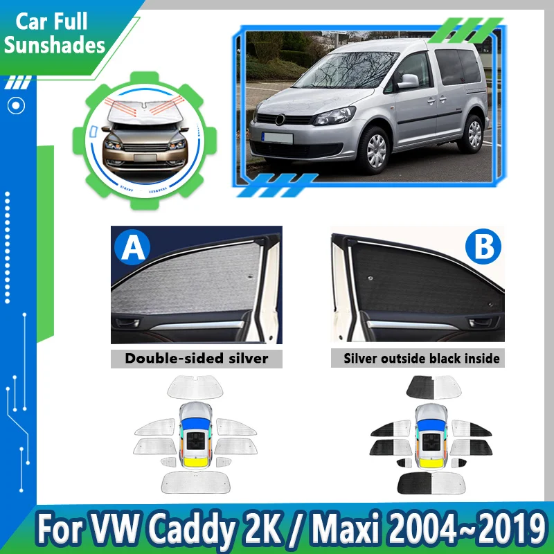 

For Volkswagen VW Caddy 2K Maxi 2004~2019 Car Full Visor Sunscreen Sunshade Protection Anti-UV Window Privacy Cover Accessories