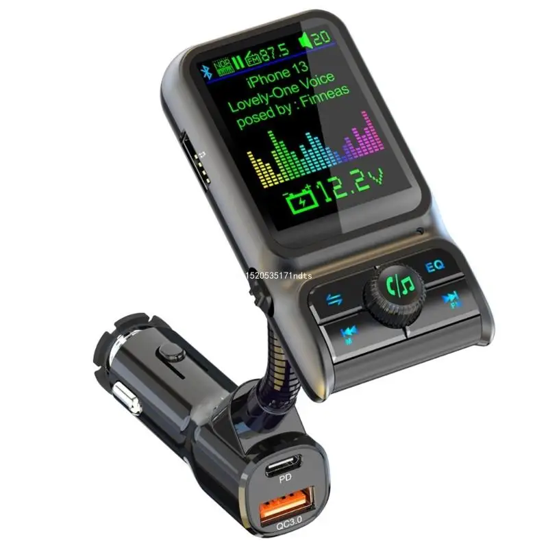 Car FM Transmitter Wireless EQ Sound Radio Adapter 1.8