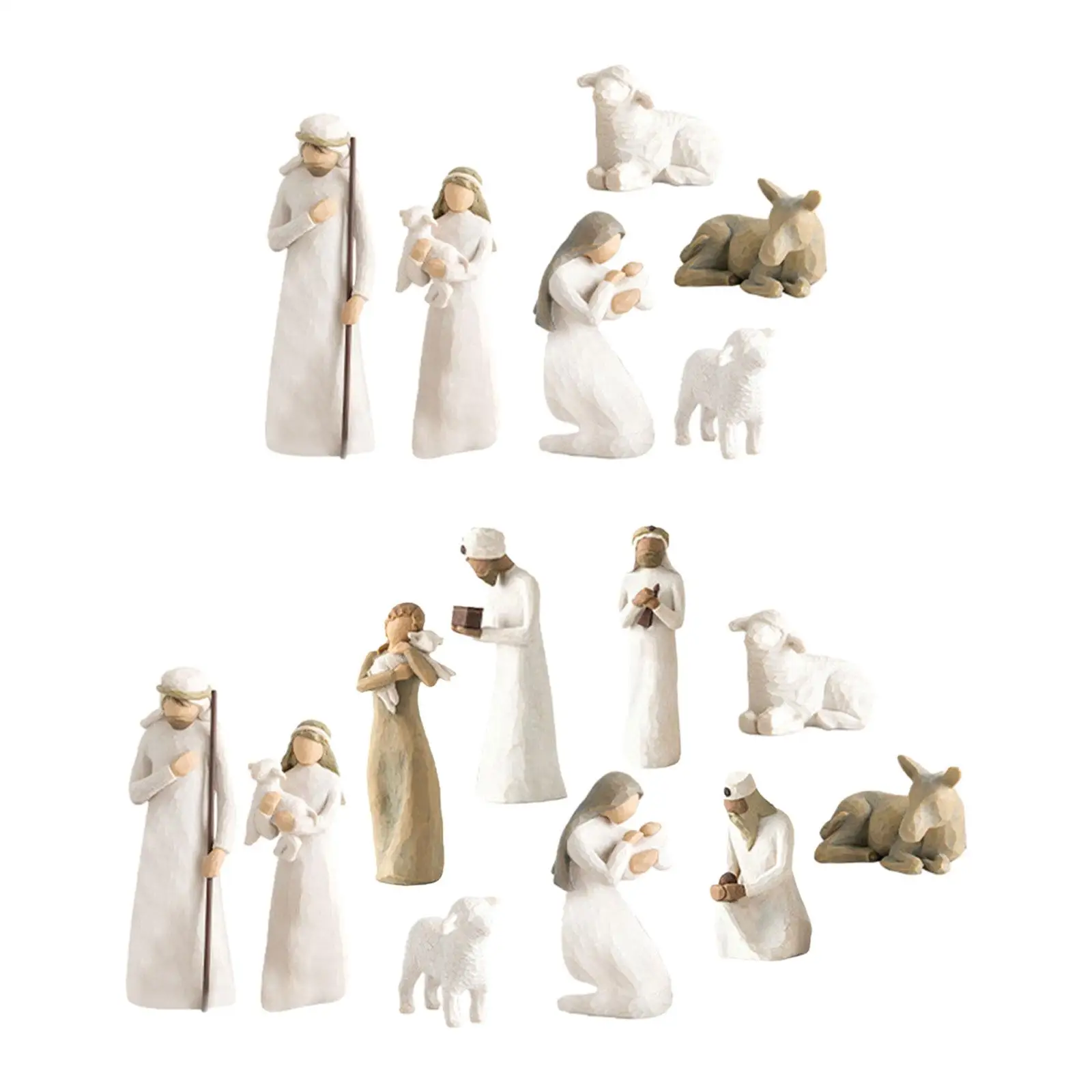 Christmas Nativity Scene Figurine Crafts Holiday Season Decor Collection