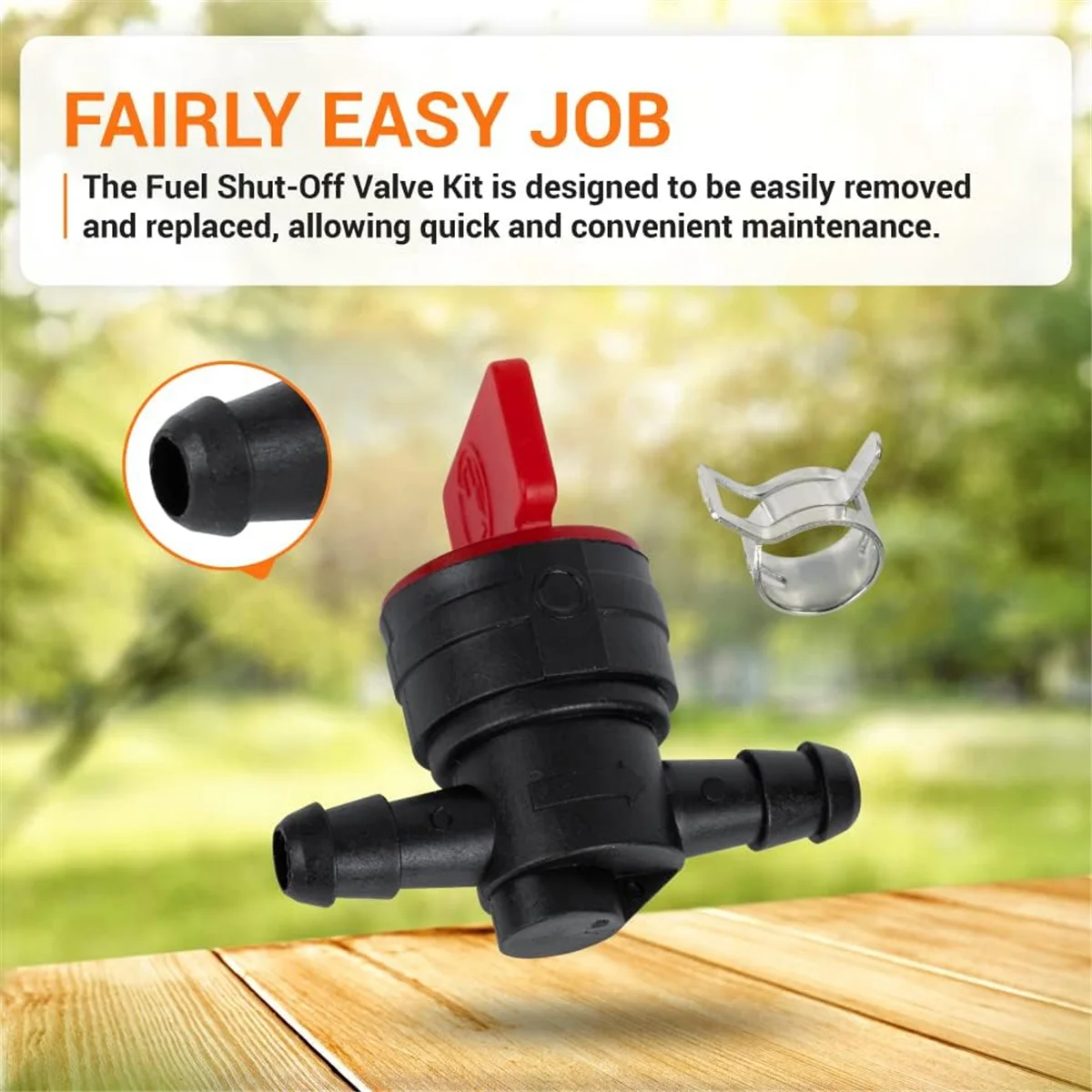 Válvula de cierre de combustible con abrazadera para Tractor Toro, línea de combustible de 494768 pulgadas, 5 piezas, 698183, 1/4