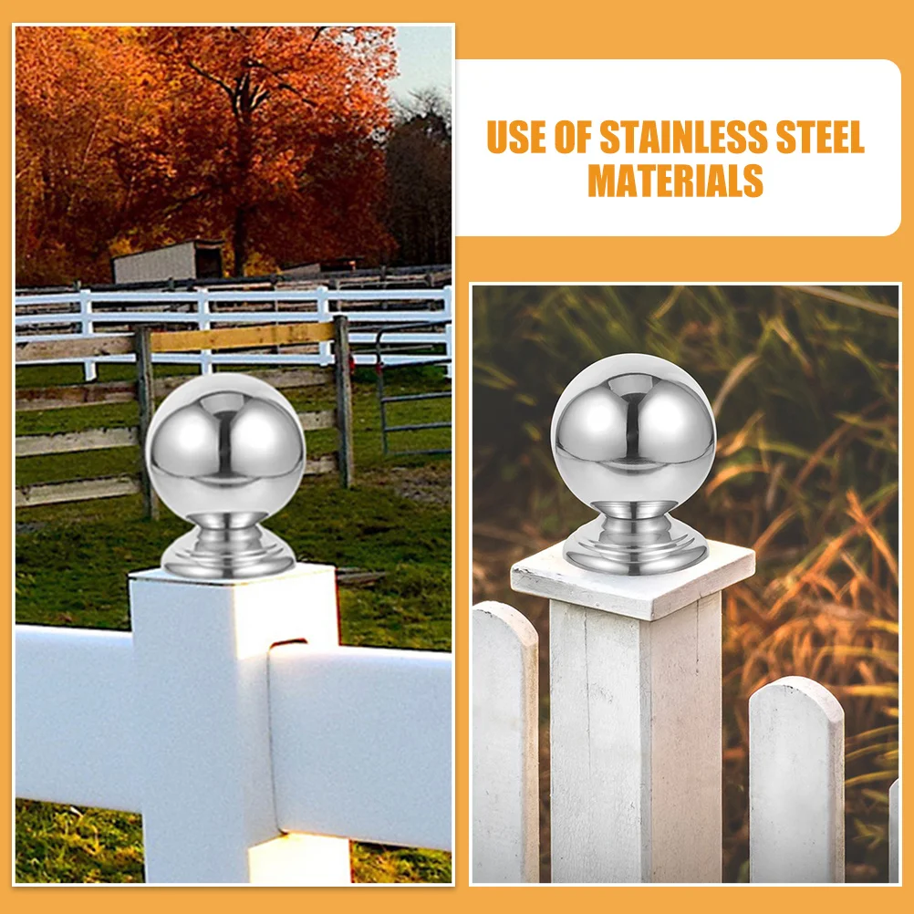 

2pcs Metal Post Finials Outdoor Fence Ball Heads Decorative Toppers For Garden Yard Lawn Replacement Decor Accessory