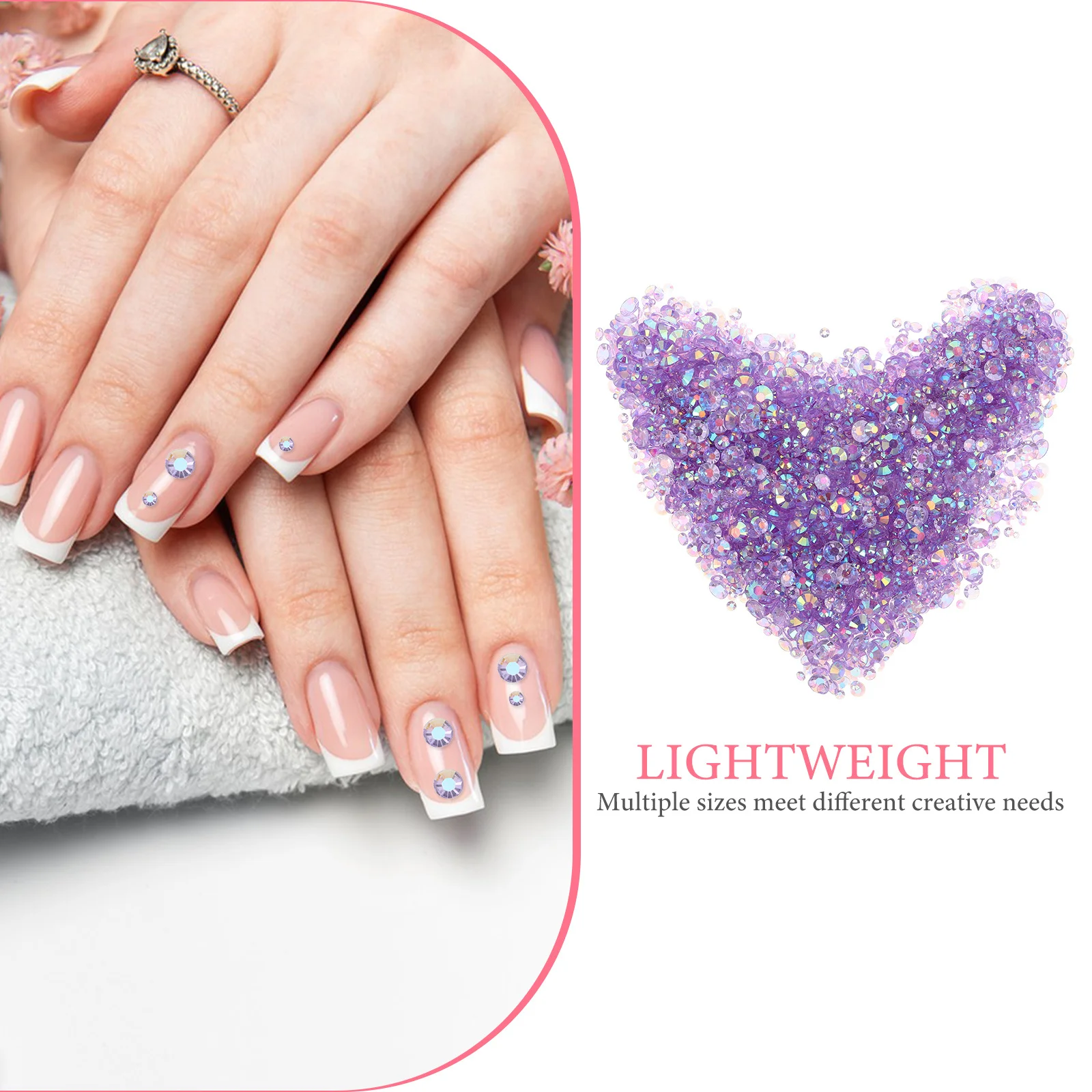 ชุด 1 ชุด คริสตัลเรซิ่นแบบแบน ขนาด 2/3/4/5/6 มม. สำหรับตกแต่งเล็บ งาน DIY ประดับเล็บ งานศิลปะตกแต่งสมุดภาพ และงานประดิษฐ์ต่างๆ