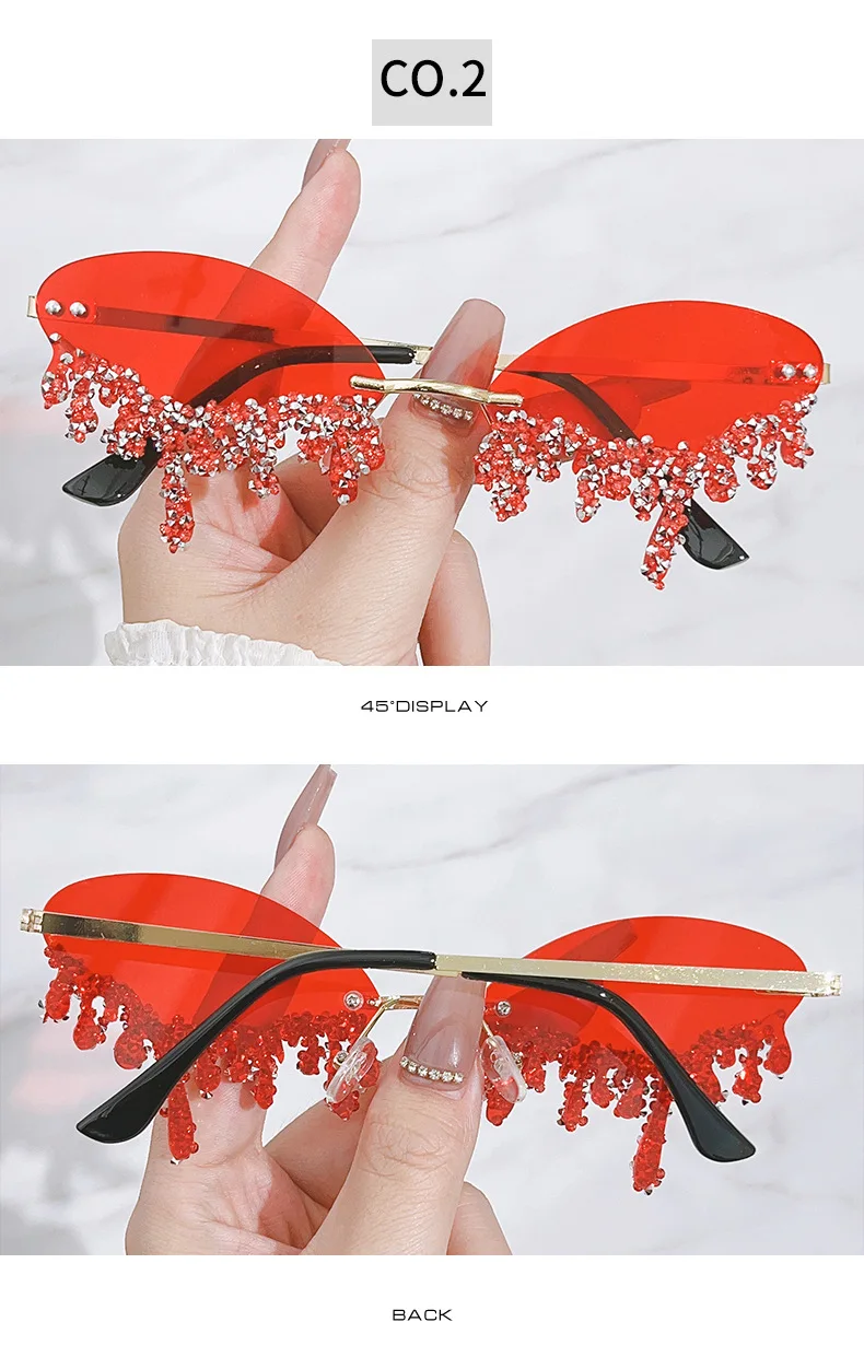 Neue diamantbesetzte Sonnenbrille, klassische Devil's Tears, handgefertigte Flash Diamond Luxus-Glitzer-Sonnenbrille – Detail 7