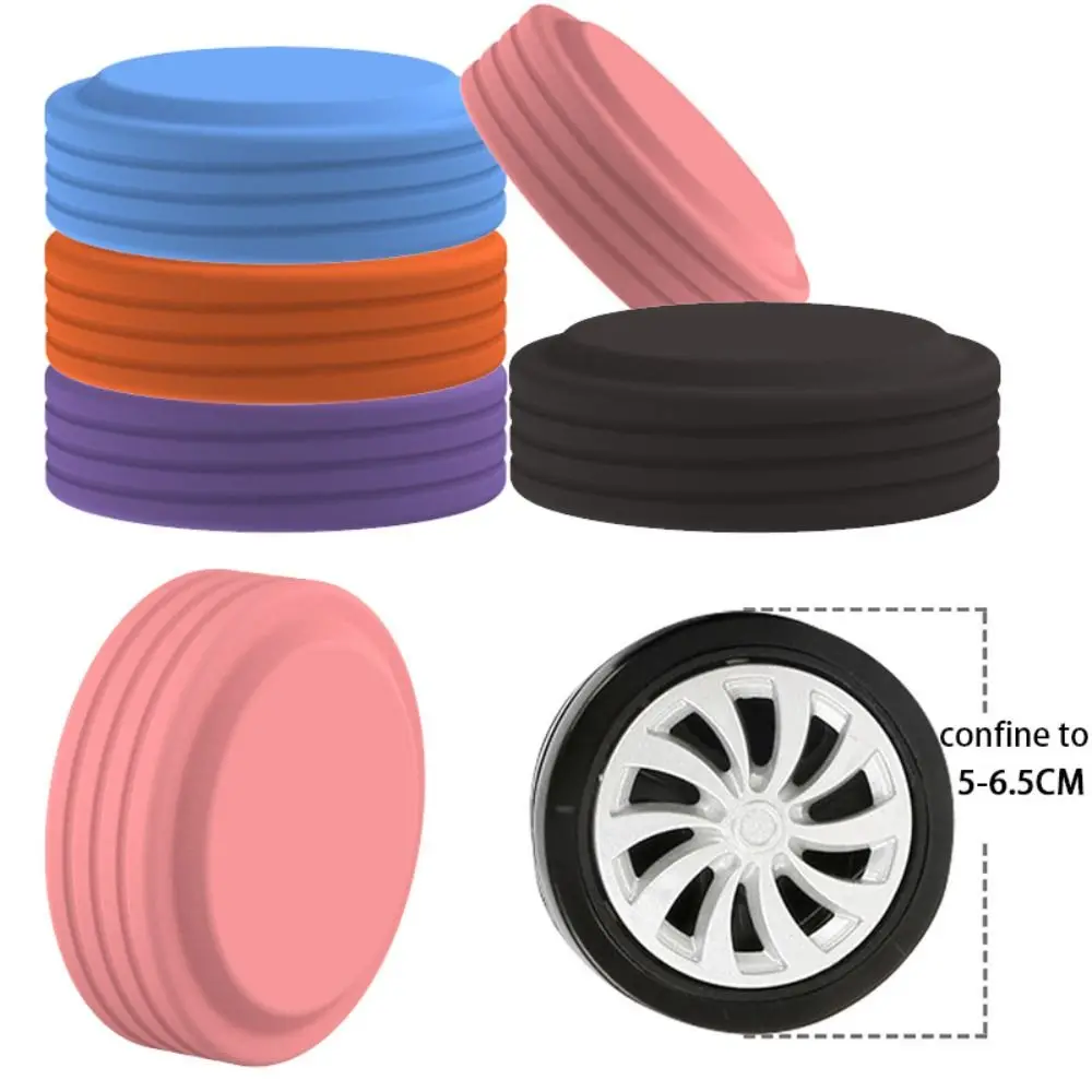 8-teiliges Set Silikon-Kofferrad-Schutzabdeckungen Geräuschreduzierende Stoßdämpfende Koffer-Radschutzringe Rutschfest – Detail 1