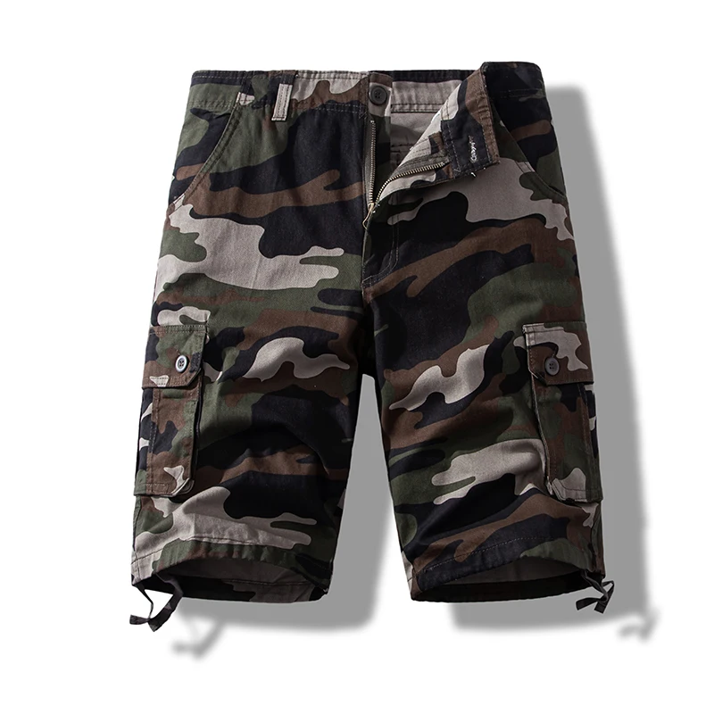 Pantaloncini mimetici da uomo pantaloncini Cargo in cotone pantaloni tattici Casual sport uomo escursionismo pesca Streetwear