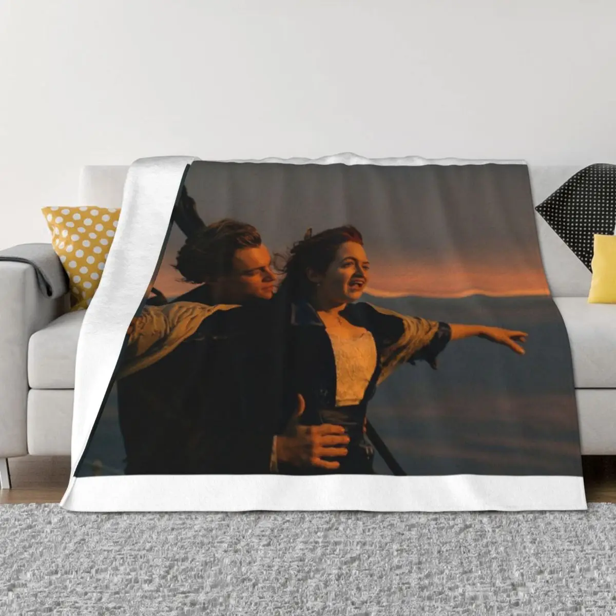 ليوناردو دي كابريو تيتانيك رمي بطانية حرارية للسفر سرير رمي كبير جدًا بطانيات رمي مزخرفة عصرية #2