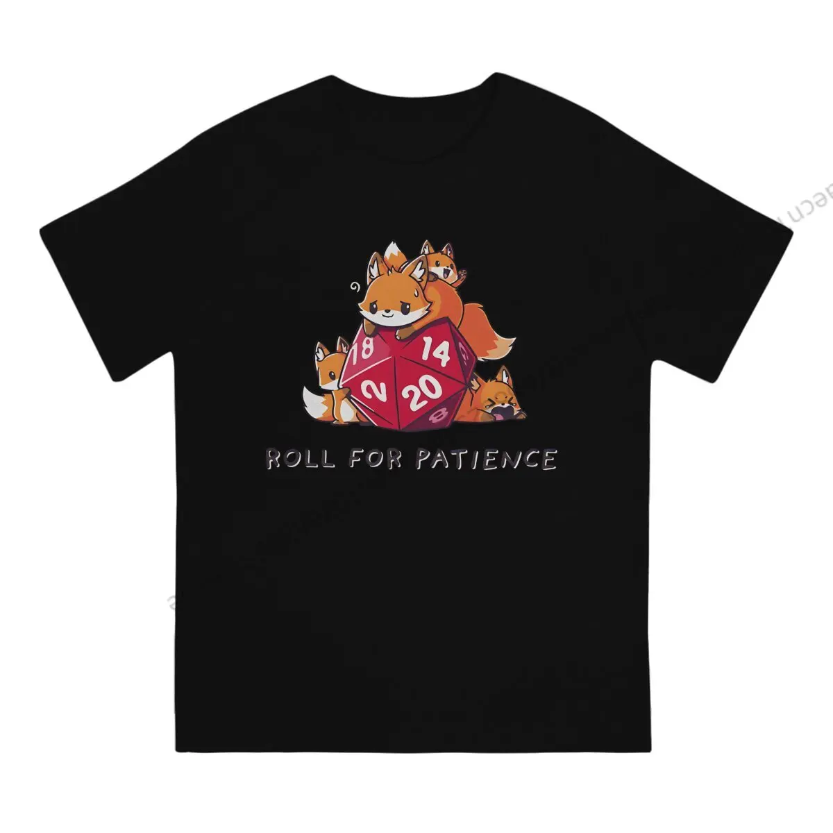 DND Cute Animals With D20 Dice Tshirt Homme Men's Clothes Cotton T Shirt For Men