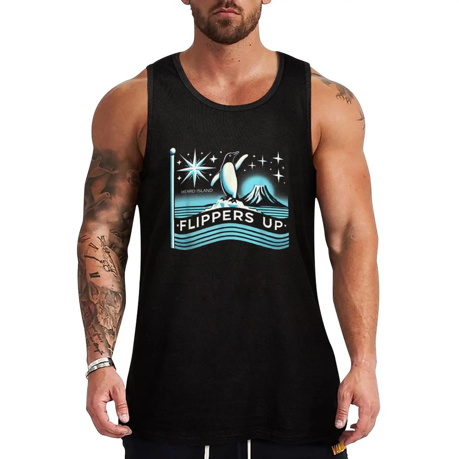 

Heard Island Flippers Up Tank Top sexy clothes men bodybuilding man gym Men's summer t-shirt