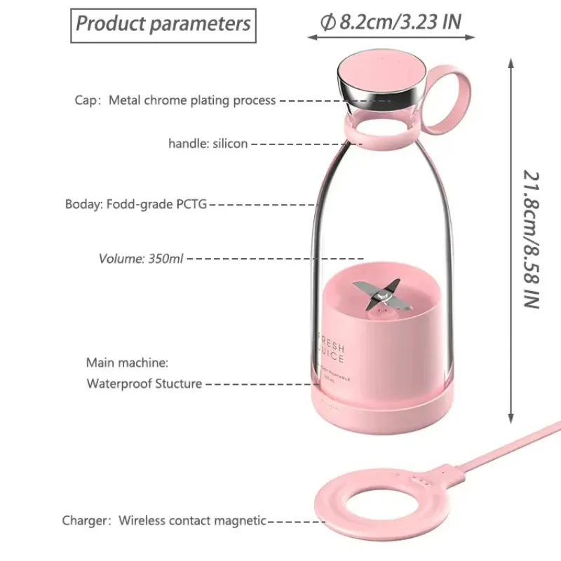 STLF DZ WJW المتقدمة 350 مللي أدوات المطبخ العصائر خلاط العصير شحن لاسلكي الكهربائية سريع الطازجة عصير الصيف المحمولة خلاط