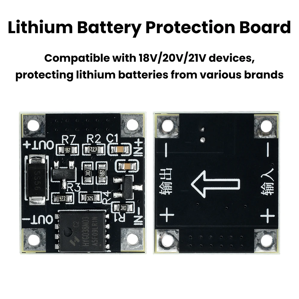 18V/20V/21V Lithium Battery Protection Board 10A Low-Voltage Charging Protection Module for Work Lights, Fans, Soldering Irons