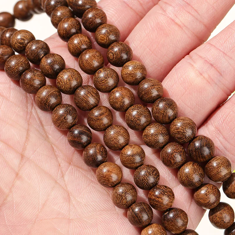 Natural Sandalwood Mala Beads Bracelet Prayer Meditation 8mm 108 Sanders Wooden Beads Elastic Strand Bracelets for Men and Women