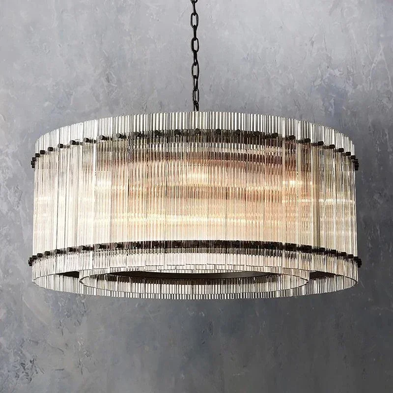 Nordic modern design living room pendant light American luxury circular transparent glass dining room home decoration gloss