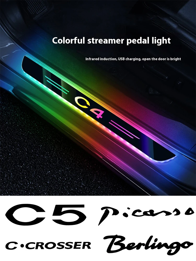 Car LED Wireless Threshold Light For Citroen C2 C3 C4 C5 C6 C7 C8 C4L C-Elysee Jumpy Berlingo Nemo Picasso VTS Xsara C-Crosser