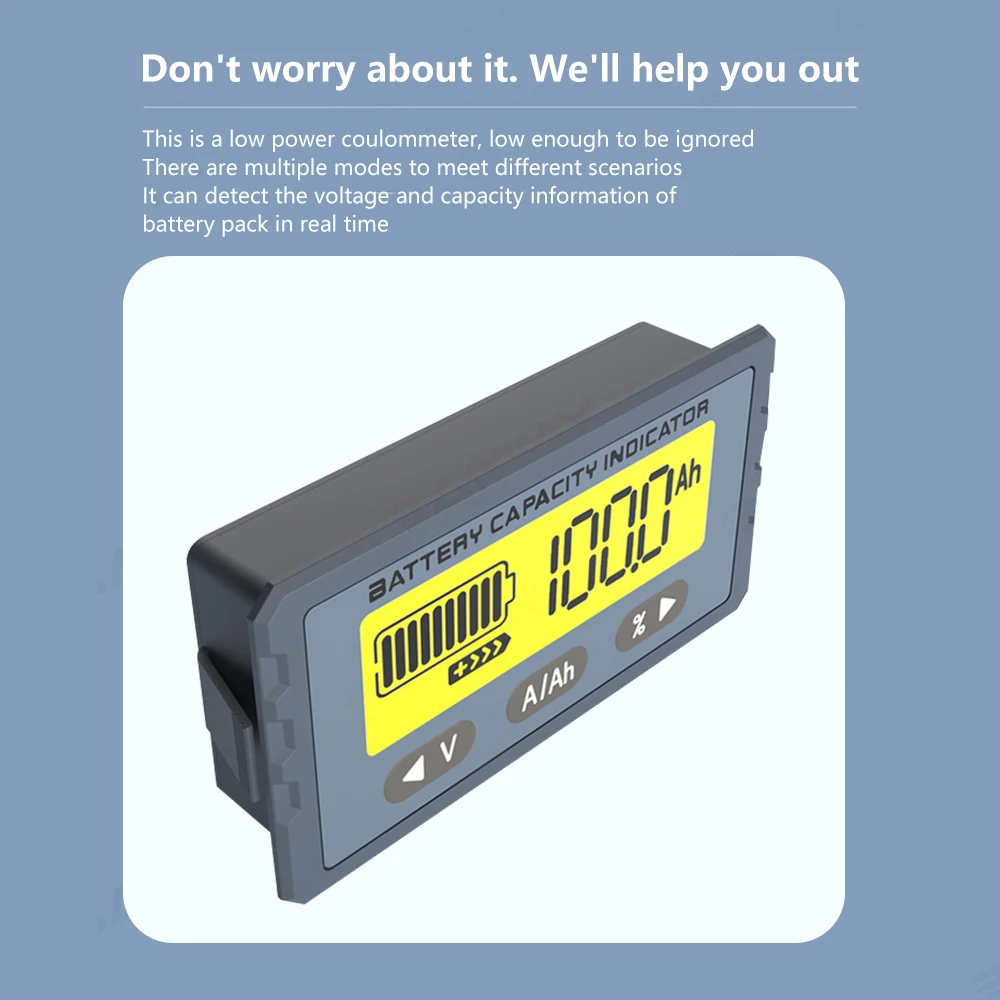 Bateria Capacidade Indicador, Coulomb Contador Medidor, Volt Tester, Li-ion LiFePO4 Detector, TY23, 8V-120V, 50A, 100A
