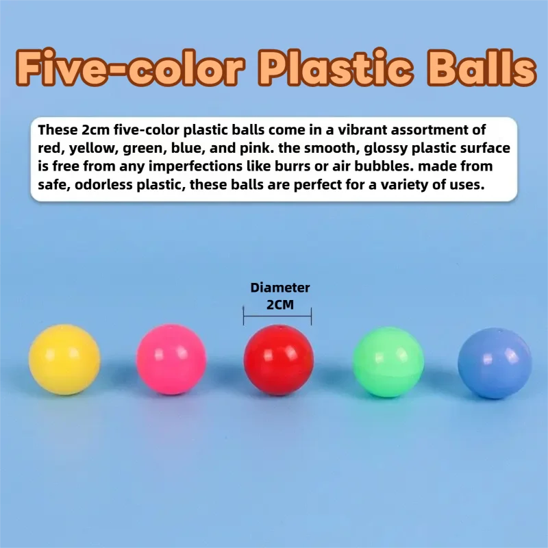 50/100Pcs 20mm plastic hollow ball counting ball probability colored plastic ball five colors
