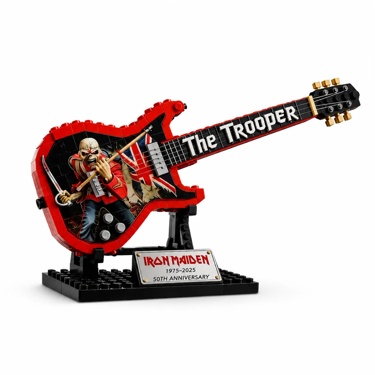 Iron Maiden The Trooper Guitar - Lego Building Blocks ulasan dan harga