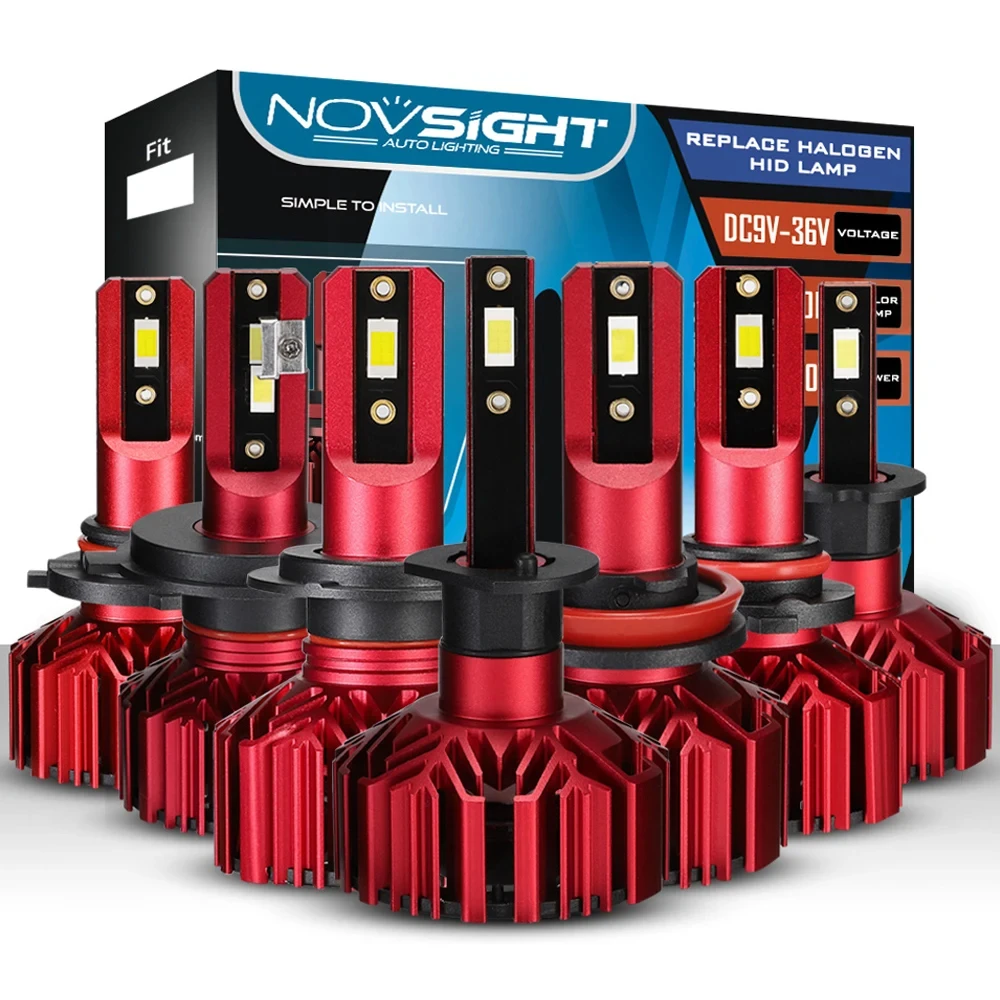 

NOVSIGHT Car Headlight Bulbs H7 H11 H8 H9 LED HB3/9005 HB4/9006 60W 10000lm Auto Bulb Headlamp 6000K Light Universal Carlights