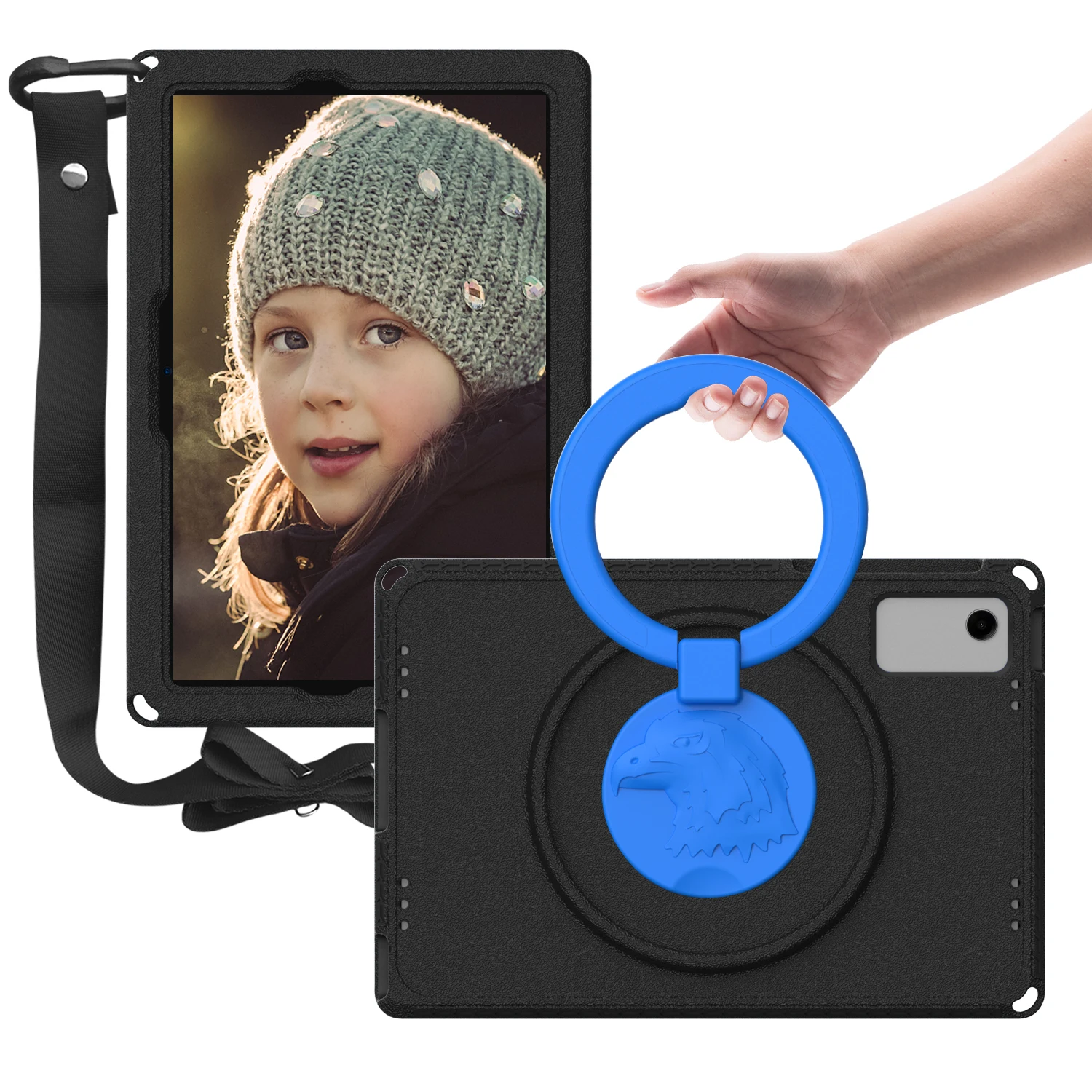 EVA Kids Case Universal For Redmi Pad 2 2025 SE 2023 Xiaomi Pad 6 5 Pro 11.0 inch 360 Rotating Stand Cover With Shoulder Strap 