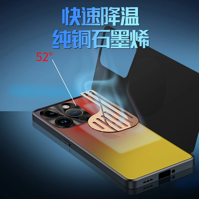 Aluminum Alloy Heat Dissipation Case for iphone 15 14 12 11 13 Pro Max 15 Plus Case Graphene Cooling Red Copper Metal Cover