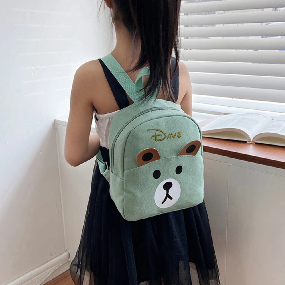 Kids Kindergarten Bag  Boys Girls Canvas Schoolbag Bear Backpack Personalized Name Party Gift Child's Backpack Cartoon Bag