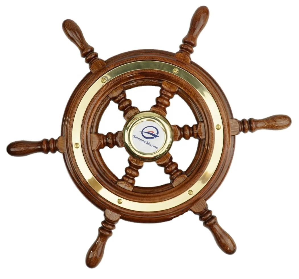 Genuine Marine Ship Yacht Boat Accessories Marine Wooden Spoke Steering Wheel