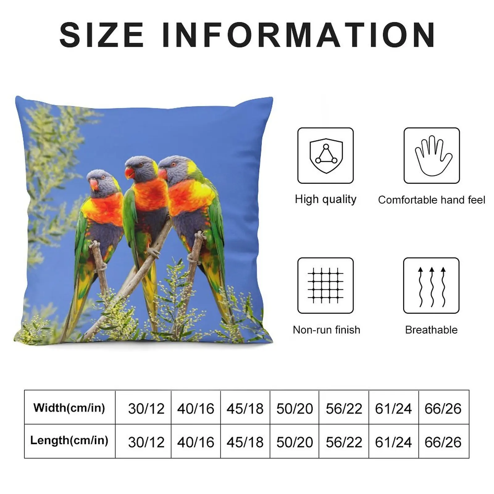 Rainbow Lorikeet Love, Australian Birds, Bright and Colorful Birds with personality and sparkle Throw Pillow