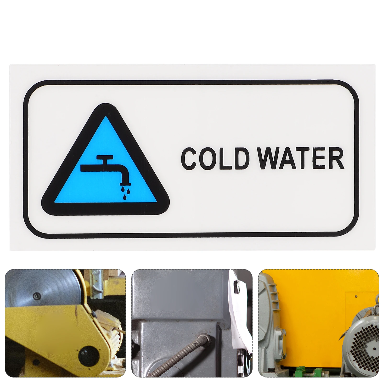 Waterproof Cold Water Safety Stickers Adhesive Labels Pipes Clear Identification Easy Application For Schools Hospitals Home