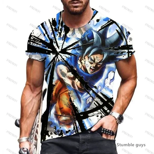 Sommer Herren Einfaches Design Gym Goku T-Shirt Männer Oberteile Dragon Ball T-Shirt Kakarot Vegeta Super Saiyan