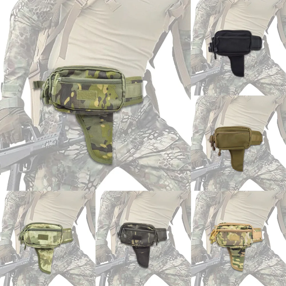 Camouflage Quick Access Concealed Guns Holster Tactical Waist Bag Multifunctional Waterproof For Men Hunting Shooting Training
