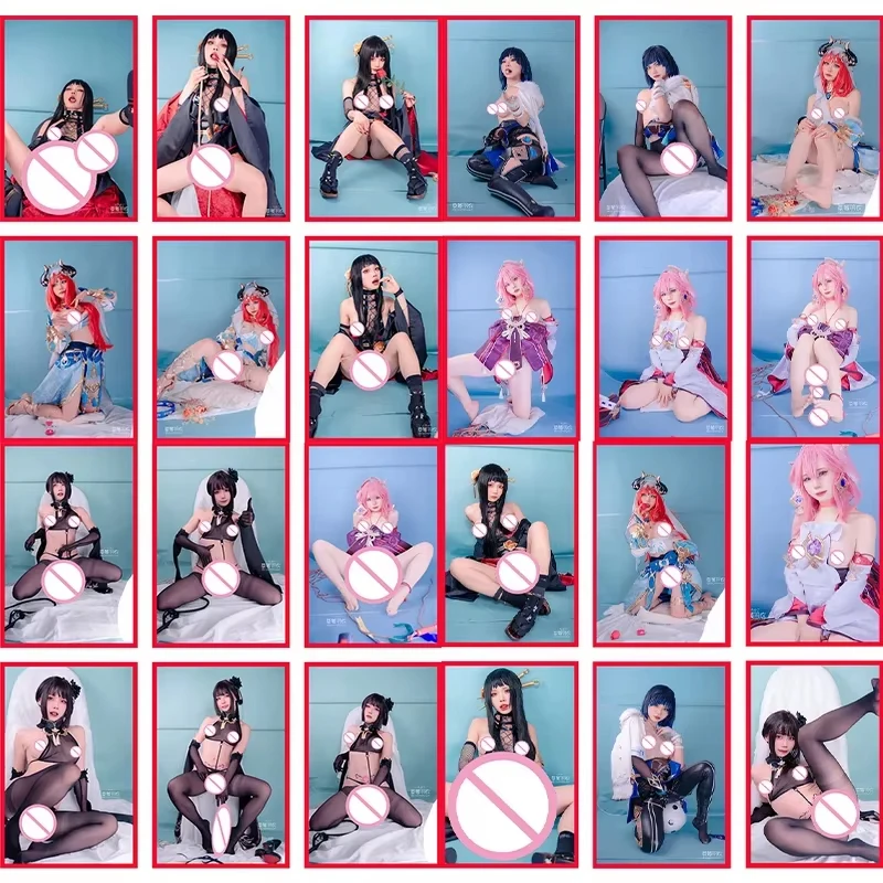 การ์ดสะสมคอสเพลย์เปลือย NSFW 18+ อะนิเมะคอสเพลย์ของเล่นสำหรับผู้ใหญ่เซ็กซี่การ์ดเปลือย 24 ชิ้น ACG COSER DIY 5.4*8.6 ซม.เด็กผู้ชายสะสม