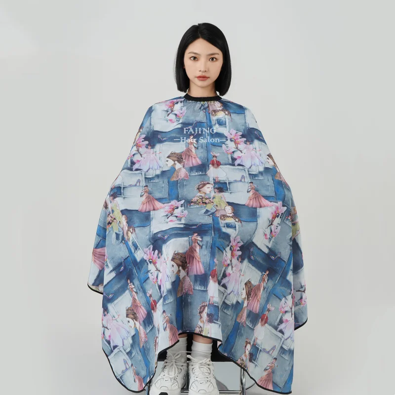 Hair Salon Work Clothes Barber Hair Cutting Wrap Cloth Waterproof Hairdresser's Robe Non Stick Hair Bib Hairdressing Shawl