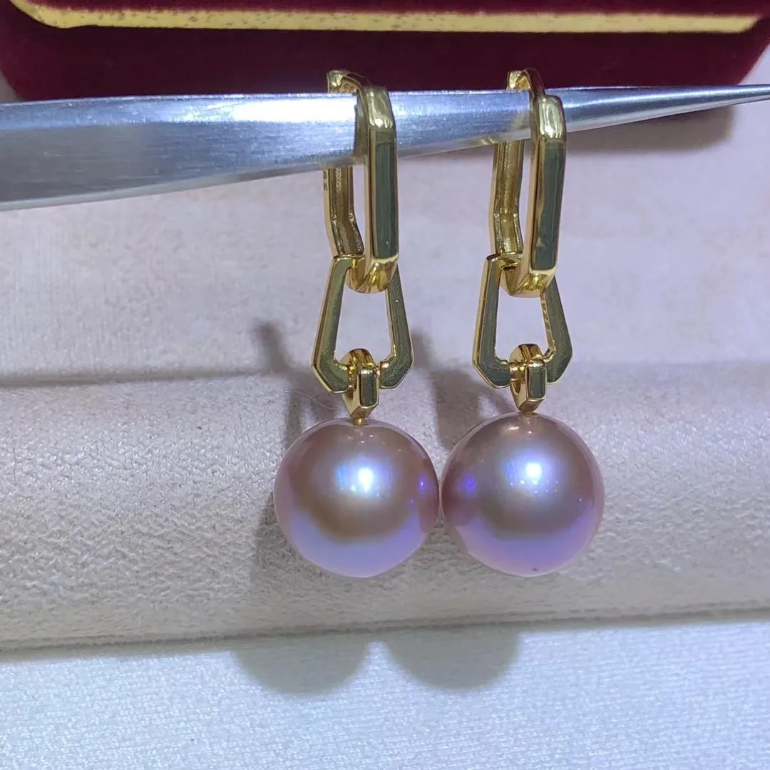 

Wholesale S925 Sterling Silver Earrings Mount Findings Settings Base Mounting Parts Accessory for 11-12mm Pearls 5 pairs/lot