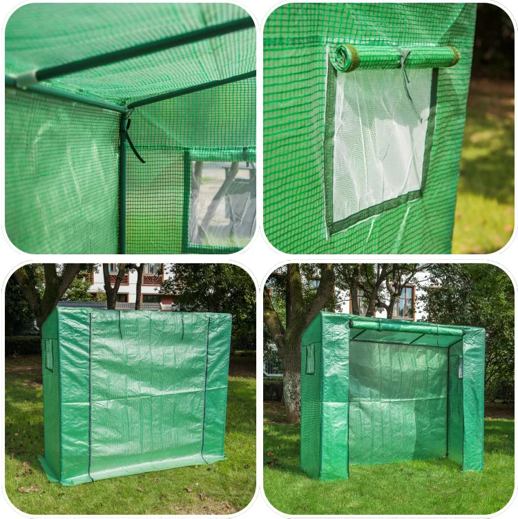 VOKANDA 200x77x169 cm Outdoor Garden Greenhouse 150 cm Steel Tube 1 Door 2 Windows Tomatoes Semillero Plant Protect Greenhouse