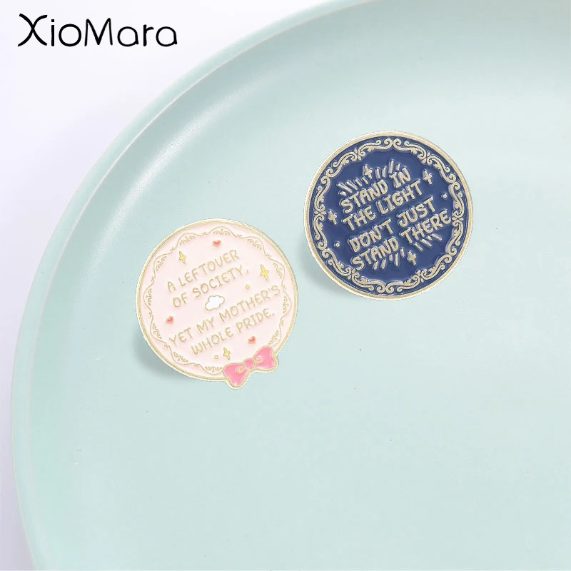 Cute Inspirational Quote Enamel Pin, Round Vintage Border, Motivational Text Badge, Fashion Accessory, Gift for Friends