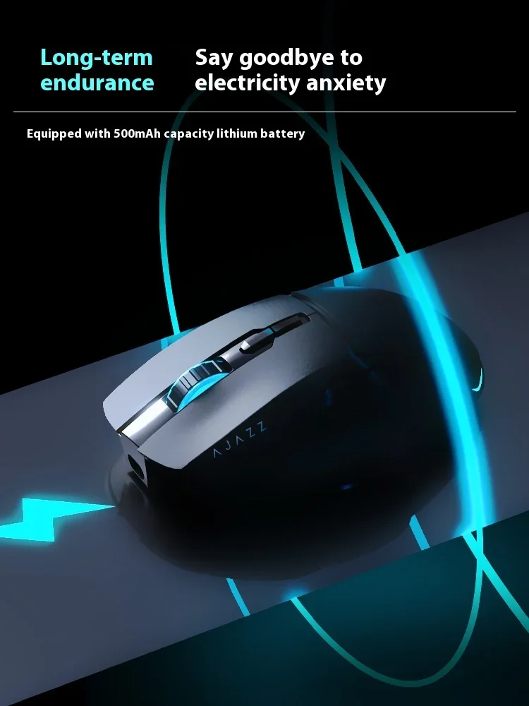 Ajazz AJ039 Wireless Gaming Mouse RGB 7 Buttons Tri-mode Wired Bluetooth Mouse PAW3212 Ergonomic Design for PC Laptop Desktop