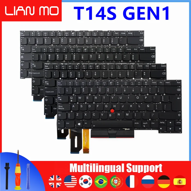 suitable for Lenovo T14S GEN1 keyboard P1 Gen 3 X1 Extreme 3rd GEN US UK Nordic Brazil German French Korean Portugal Hebrew